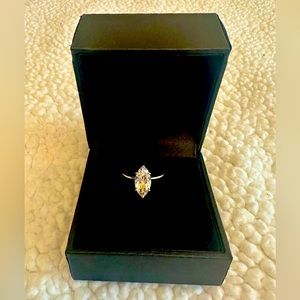 10K yellow gold white Danburite ring